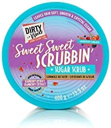 Dirty Works Sweet Sweet Scrubbin Sugar Scrub, Coconut and Berry Body Exfoliating Body Scrub, 400ml Tub