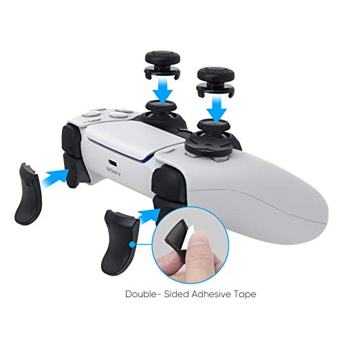 Accessories for PS5 DualSense Controller, 8 in 1 Accessories Bundle with Carrying Case, Protective Cover Case, Thumb Grips Caps, Trigger Extenders and Charging Cable for Playstation 5 Controller