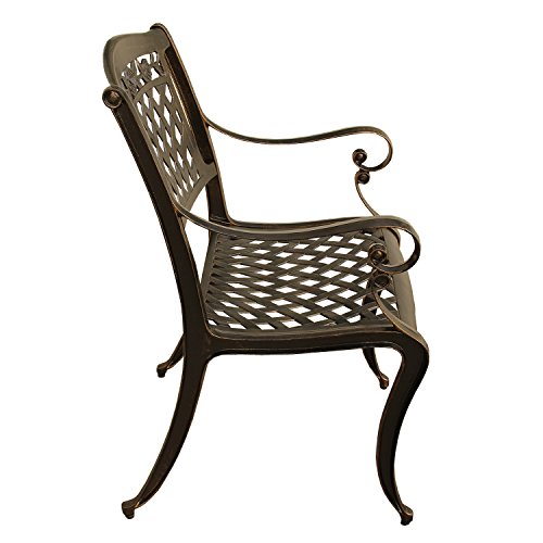 Oakland Living Rose Outdoor Aluminum Dining Chair, Bronze #TOP4