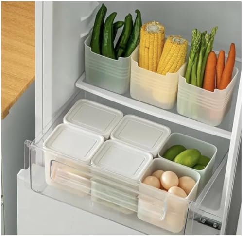 Image of TASMAX Fridge Storage Boxes, Plastic Fridge Containers, Fridge Accessories Items, (EASY FRIDGE CONT - 6 SET)