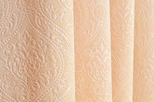 Image of Homefab India Pack of 2 Velvet Window Curtains - 5 feet, Cream