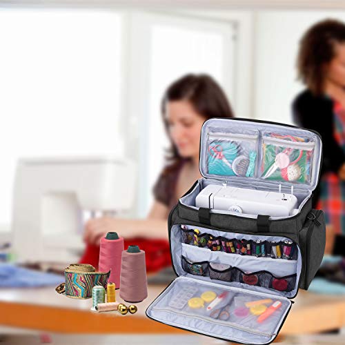 Luxja Sewing Machine Case With Removable Padding Pad, Travel Case For Sewing Machine And Accessories (Fit For Most Standard Sewing Machines), Black (Bag Only) #TOP7