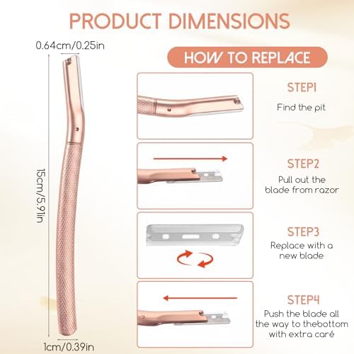 Eyebrow Razor Face Razors Dermaplaning Tool with 10 Blade Refills — 사진 2