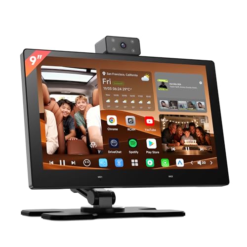 Image of P10 9 inch CarPlay Screen for Car, Wireless CarPlay & Android Auto GPS Navigation, Built-in 4G LTE, Up to 30-Day Parking Monitor, Remote Live View, Dual 1080P Dash Cam, QLED Display, ChatGPT & Gemini AI