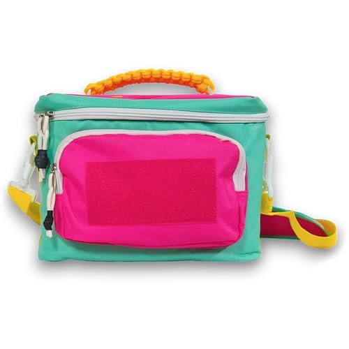 Combat Iron Tactical Lunch Box | 12-Pack Insulated Cooler Lunch Box | Molle & Paracord Handle | Retro Neon