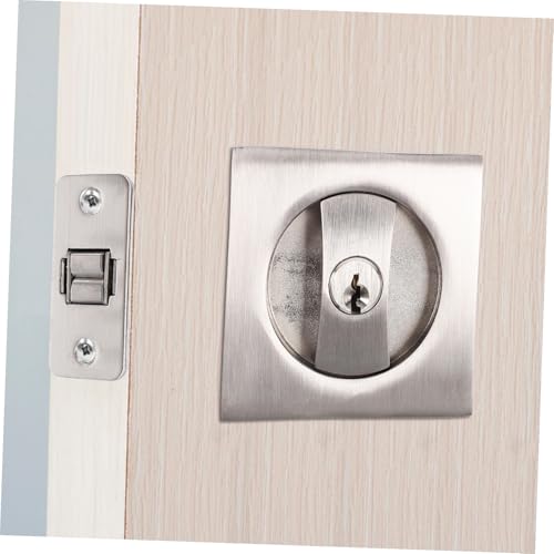 Housoutil 1Set Invisible Pocket Door Lock with Keys Modern Metal Hardware for Standard Doors Easy Installation and Sleek Design for Privacy Homes miniatura 5