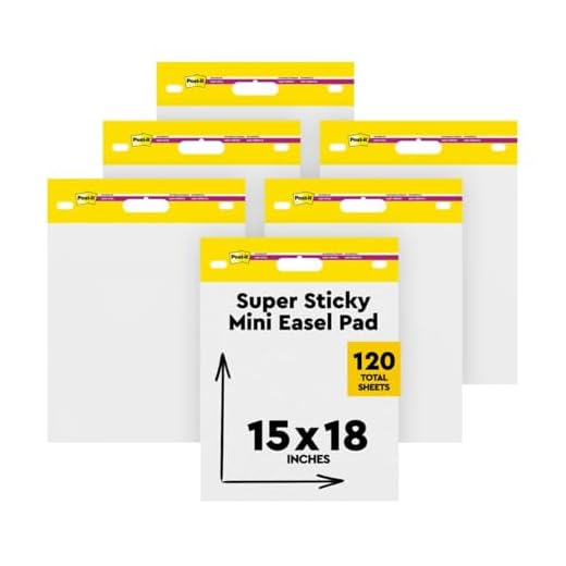 Post-it Super Sticky Mini Easel Pad, 15 x 18 in, White, 6 Pads