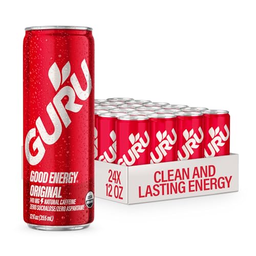 Image of GURU Organic Energy Drink, Original, Natural Caffeine, 12 Fl Oz, 24 Pack