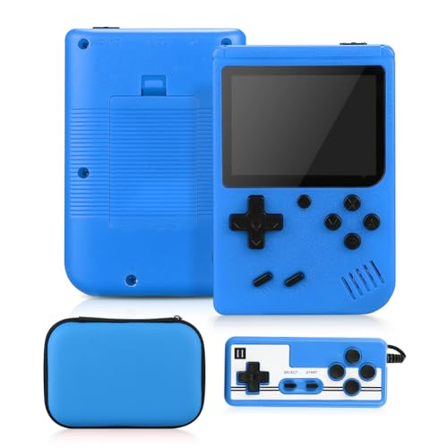 Handheld Game Console Player for Kids Adults, Retro Game Console Game Portable with 500 Classic Arcade Video Games 3 Inch Screen,Support TV Connection Blue Color