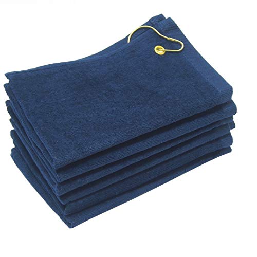 Shopinusa Set Of 12, Terry Velour Golf Towels Corner Grommet & Hook, 11X18 Fingertip Towels, 100% Cotton Sport Towels (12, Navy) #TOP4