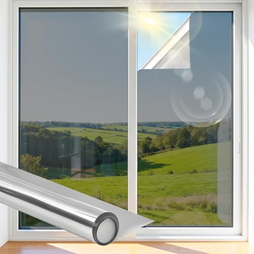 Película de privacidad para ventana Ohmywor plata 15.7"x78.7" miniatura 1