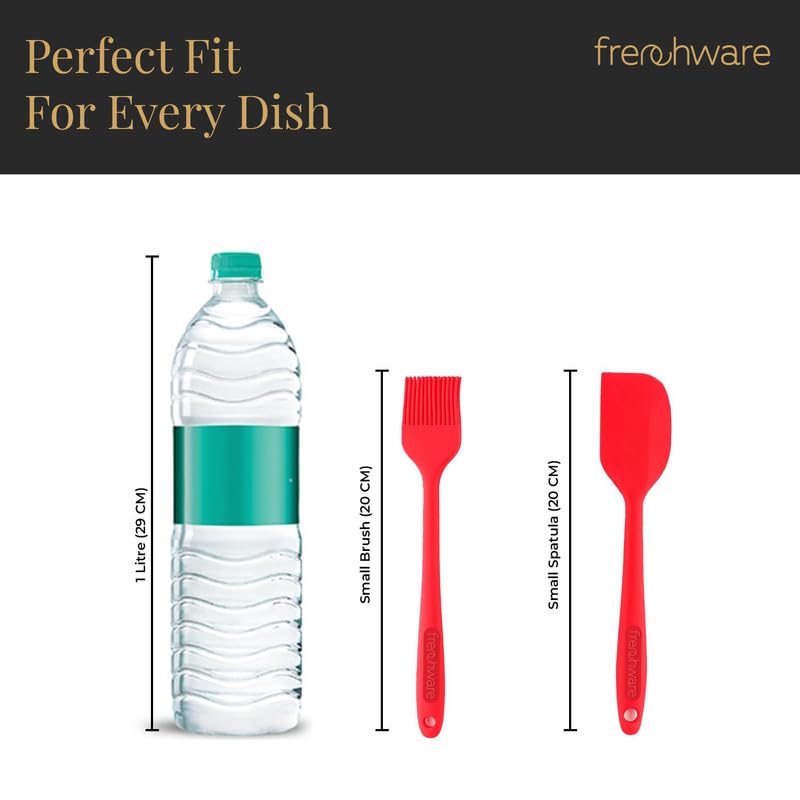 Frenchware Set of 2 Non-Stick Silicone Large Spatula, Oil Brush for Cooking 1