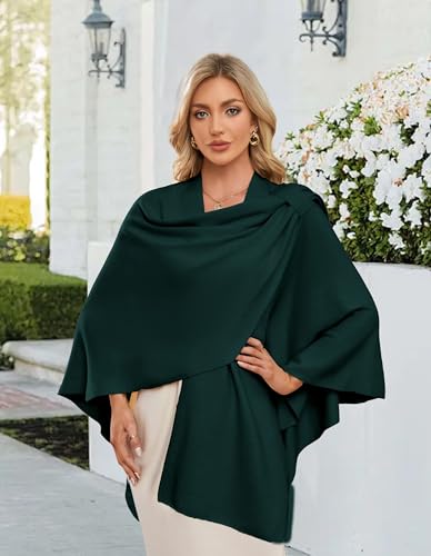 Image of PULI Womens Cross Front Poncho Shawl Wrap Elegant Wedding Formal Gift