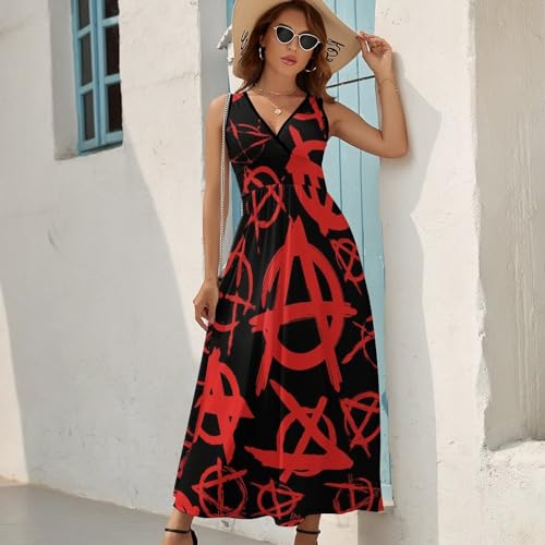 Robe longue d'été col V au tissu fluide et coupe décontractée
