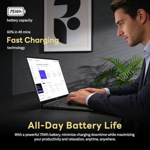 Image of ASUS Zenbook 14 14 inch 2K OLED Touchscreen Laptop, AMD Ryzen AI 9 465, 16GB LPDDR5X, 3TB Storage(2TB SSD+1TB Docking Station), AMD Radeon Graphics, Copilot+ PC, Backlit Keyboard, Win 11, Jasper Gray