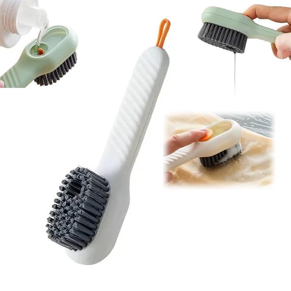 Image of Multi-Purpose Cleaning Brush with Soap Dispenser, Medium Soft Bristles, for Shoes, Clothes and Floor
