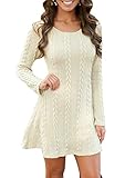 Package Included:1*Fall Tunic dress Cable Knit Shift Dress,you can wear with your favorite tights and heeled booties or casual with leggings and boots Unique sweater dress style,create an illusion for stunning curves,make you more fashion, sexy and e...