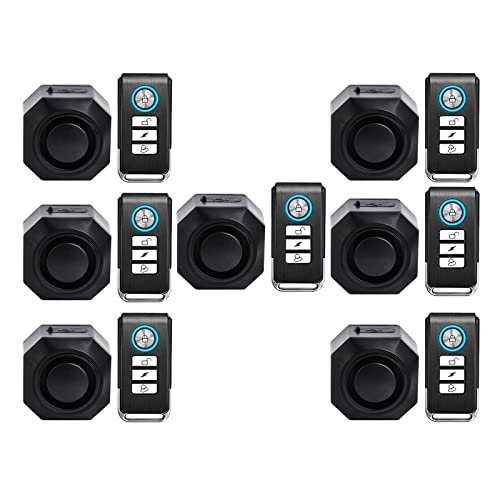 NineLeaf Fahrradalarm mit Fernbedienung, drahtloser Anti-Diebstahl-Fahrradalarm mit Halterung, Vibration-Bewegungssensor Fahrzeugsicherheitsalarmanlage wasserdicht Anhänger Motorradalarm 110dB, 7Stück