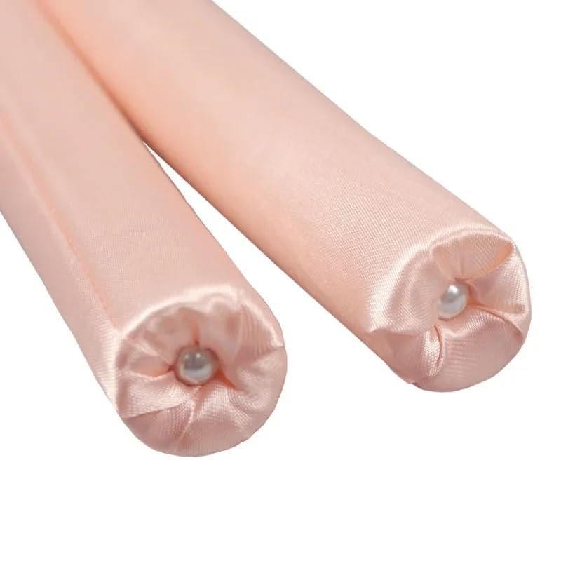 Croc 1290 Isısız Saç Şekillendirme Seti Saten Gece Bigudisi Saç Sosisi (Pembe)