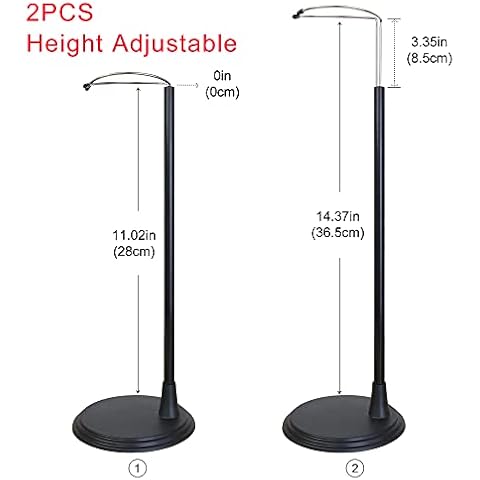 ZITA ELEMENT 2PCS Black Adjustable Doll Stand for 18 inch doll and Baby Dolls Display Holder Cover