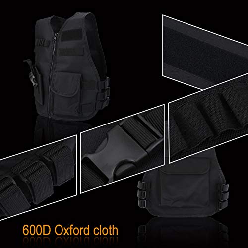 Tactisch vest voor kinderen, tactisch vest voor kinderen, camouflage tactisch vest, ademend kindervest beschermend vest… - Afbeelding 6