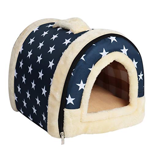 Youth Union Hundebett Hundehütte, Weiche Katzenhöhle Katzenhaus Haustier Bett Warm Schlafsack mit Abnehmbar Kissen für Hunde Katzen Hasen Cover