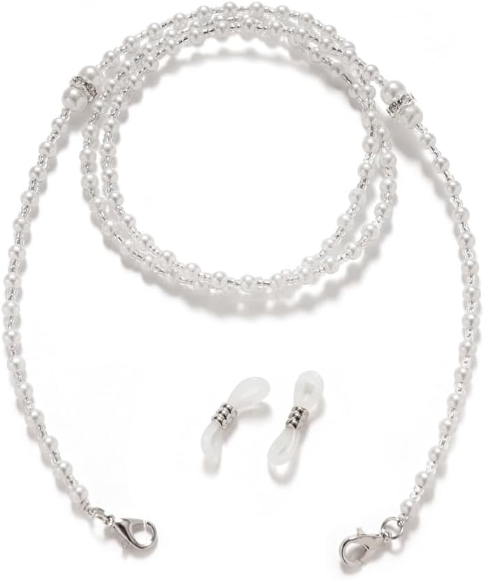 Retro Eyeglass Chain with a Stylish Imitation Diamond Pearl Rope Mask Purpose