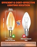 Klarlight 2.5W E14 LED Vintage Salt lamp Light Bulb Warm White,C35 Candle Bulbs Small Edison Screw Light Bulb,2200K Amber SES Dim Orange Bulb Equivalent 20W Incandescent,Non-Dimmable,2-Pack - Image 5