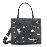 KARL LAGERFELD Women's Maybelle Pins Satchel, Oil Slick, One Size