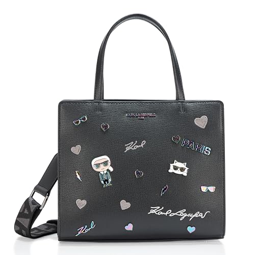 KARL LAGERFELD Women's Maybelle Pins Satchel, Oil Slick, One Size