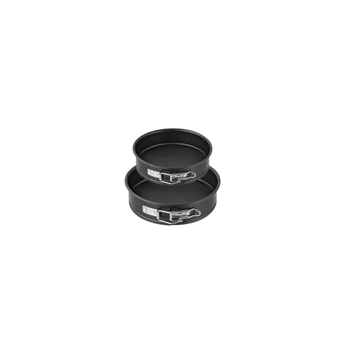 Zenker 9916550 Set of 2 mini Cake tins, 16 cm and 18 cm pan, mini Round, springform pan, Cake pan, Stainless Steel, Black, 16 cm and 18 cm
