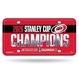 Rico Industries NHL Hockey Carolina Hurricanes 2026 Stanley Cup Champions Metal Auto Tag 6" x 12" - Great for Truck/Car/SUV