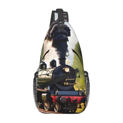 Bolso bandolera con estampado de tren para mujer y hombre miniatura 1