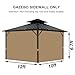 slashome 10'x12' Gazebo Curtains Outdoor Waterproof, Khaki Universal Replacement Curtain 4-Panels, Sidewalls with Zipper for Garden, Patio, Yard (Only Curtains)