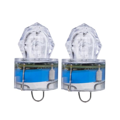 POPETPOP 2Pcs LED Underwater Fishing Light Lure for Night Fishing Random Color Bait Attractor for Deep Sea Lake River Use