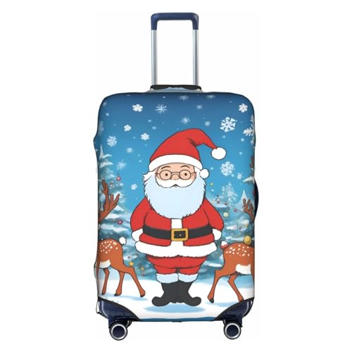 Graziosa scorta natalizia con cervi protezione squisita copertura altamente elastica perfetta per valigie da 45-81 cm rendendo il viaggio più confortevole bianco Small