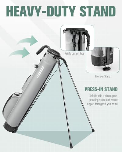 Image of Golf Stand Bag, Lightweight Par 3 Golf Bag Holds Up to 7 Clubs with Two Way Dividers Cooler Pocket Shoulder Strap and Multiple Storage Pockets for Men and Women