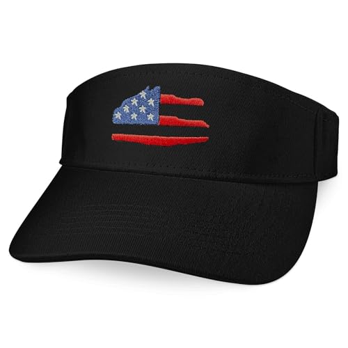 4th of July USA Flag American Patriot Sun Visors for Women Men - Embroidered Visors Adjustable Sun Hat Sunvisor