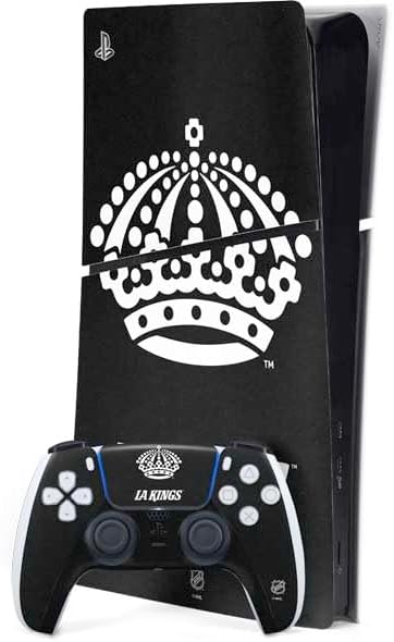 Skinit Decal Gaming Skin Compatible with PS5 Slim Digital Edition Bundle - Officially Licensed NHL Los Angeles Kings Black Text Design