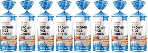Image of Pintola Organic Brown Rice Cake Lightly Salted (130g x 4) | Gluten-Free Snack | 9 Wholegrains | Low Fat | 30 Calories per Cake | Soy & Yeast Free | Healthy Snack for Weight Loss (Pack of 2)