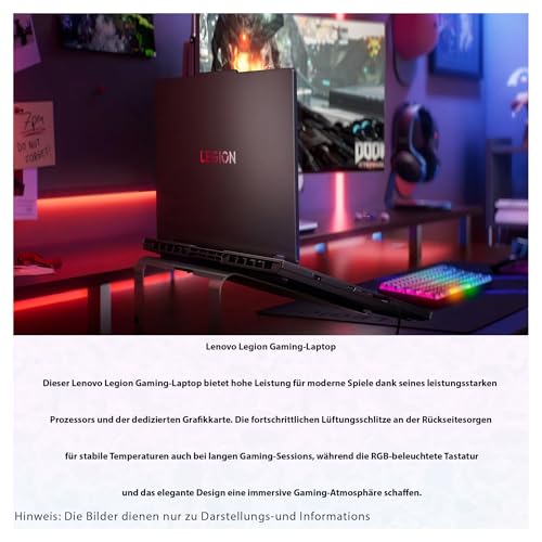 Legion Pro 5i AI-Powered Gaming Laptop, Intel Core Ultra 7 255HX, 64 GB DDR5 RAM, SSD PCIe da 4 TB, Display OLED da 16", NVIDIA RTX 5070, layout tastiera tedesca, W11 Home, Eclipse Black - Notebook - Immagine 8