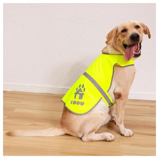 IDOU Reflective Dog Vest,High Visibility Yellow Dog Vest,Dog Safety Vest for Walking, Jogging or Training XL