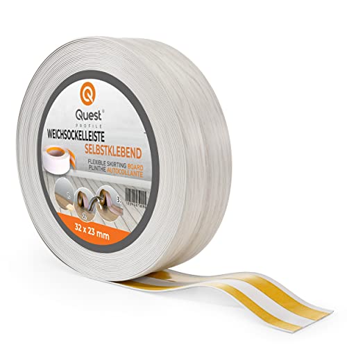 Rodapiés Flexible Autoadhesivo Rodapié Plegable para Cocina Baño Cinta de sellado Perfil PVC Estanco Decorativo 32 mm x 23 mm | 15 Metros | Abedul
