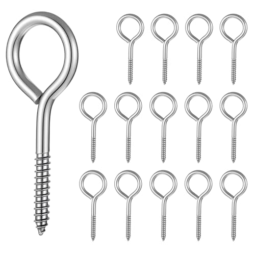 15 PCS Large Eye Screws with Expansion Tubes, 1.5