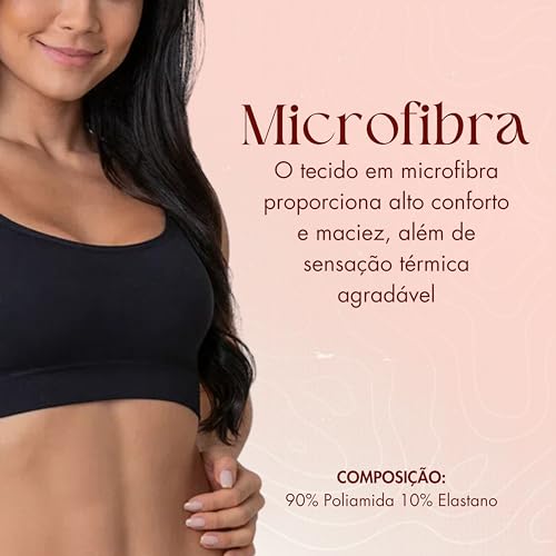 LOBA BY LUPO Kit 2 Top Power Basic Sem Costura Canelado Feminino Adulto, 2 Preto, GG