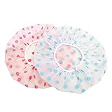 Veemoon 6 Stück Teiliges Wasserdichte Duschhauben mit Niedlichem Punktmuster Elastische Badehauben...