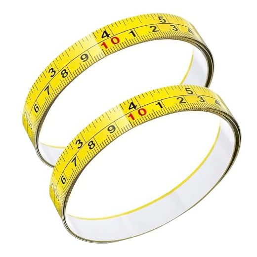 Self Adhesive Measuring Tape 39", Left to Right for Woodworking | 2-pack yellow, peel and stick ruler with fractional inches & cm, for T-track and workbench