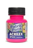 No tóxico. Acrilex 37 ml Fluorescente Pintura de Tela, Color Negro