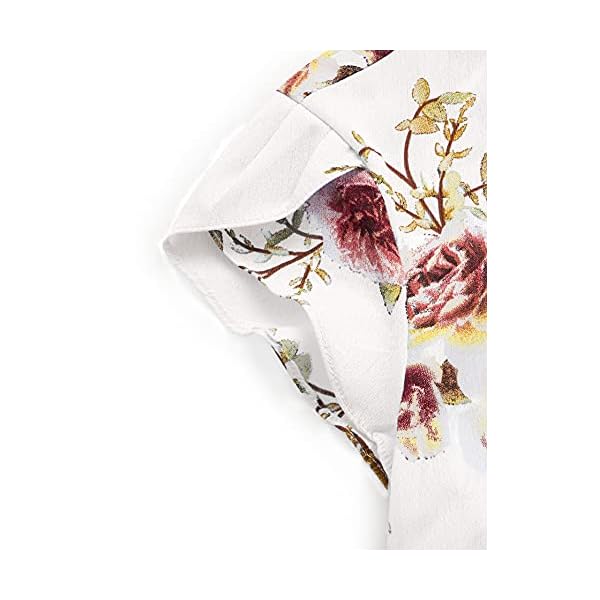 Milumia-Womens-Elegant-Floral-Print-Petal-Cap-Sleeve-Pleated-Vacation-Office-Work-Blouse-Top Milumia Women's Elegant Floral Print Petal Cap Sleeve Pleated Vacation Office Work Blouse Top Beige Large