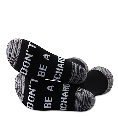 G2TUP 2 Pairs Don t Be A Richard Socks Funny Phrase Saying Comment Sarcastic Joke Humor Gift (Don t Be A Richard)